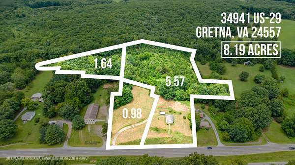 8.22 Acres of Land with Home for Sale in Gretna, Virginia