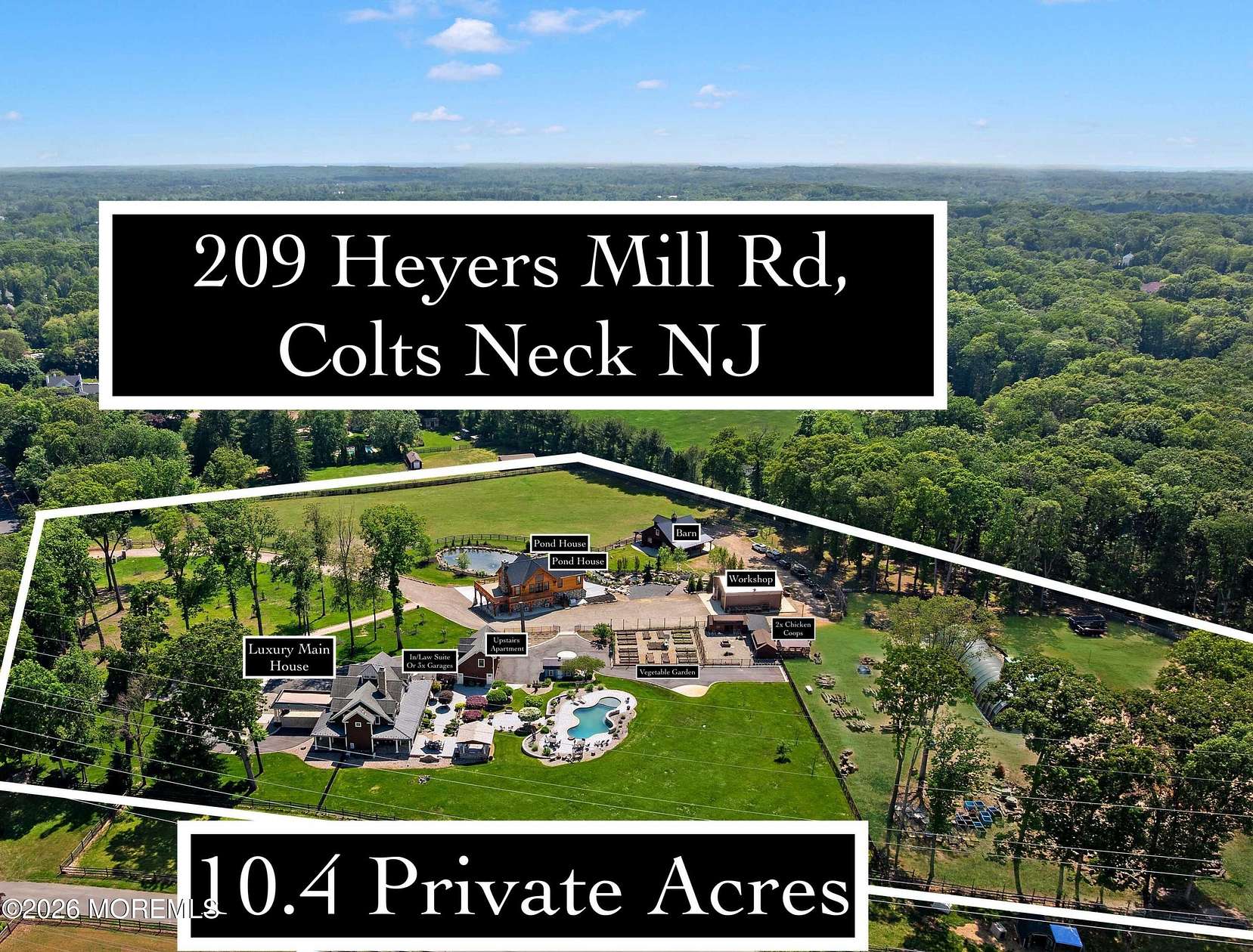 10.5 Acres of Land with Home for Sale in Colts Neck, New Jersey