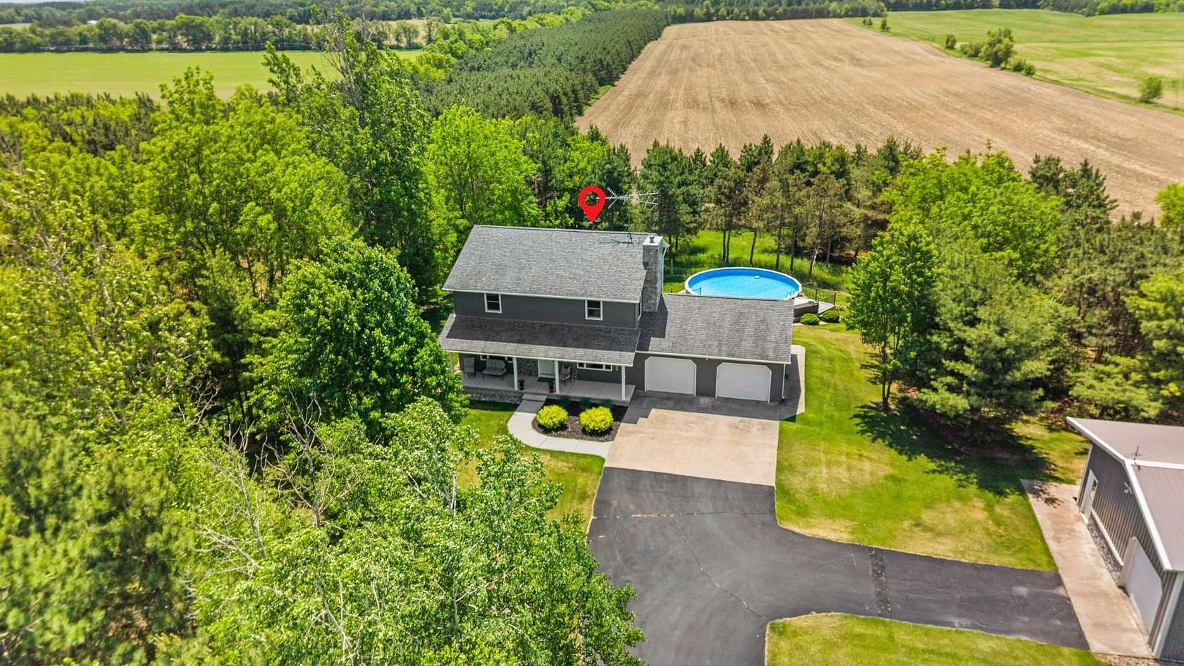 3 Acres of Land with Home for Sale in Rosholt, Wisconsin