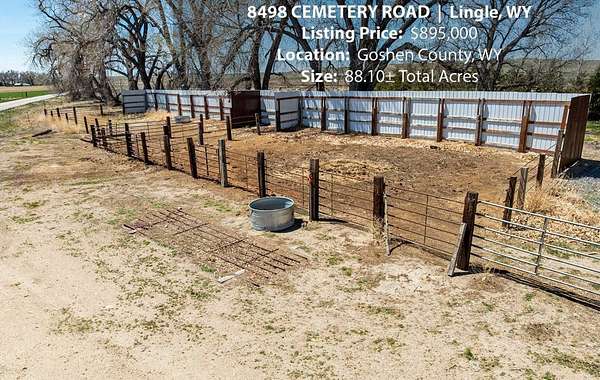 88.1 Acres of Recreational Land with Home for Sale in Lingle, Wyoming