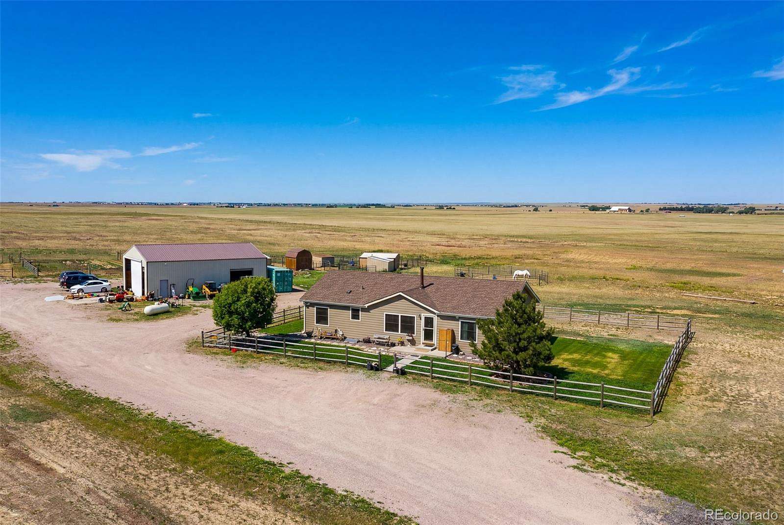 40.5 Acres of Land with Home for Sale in Strasburg, Colorado