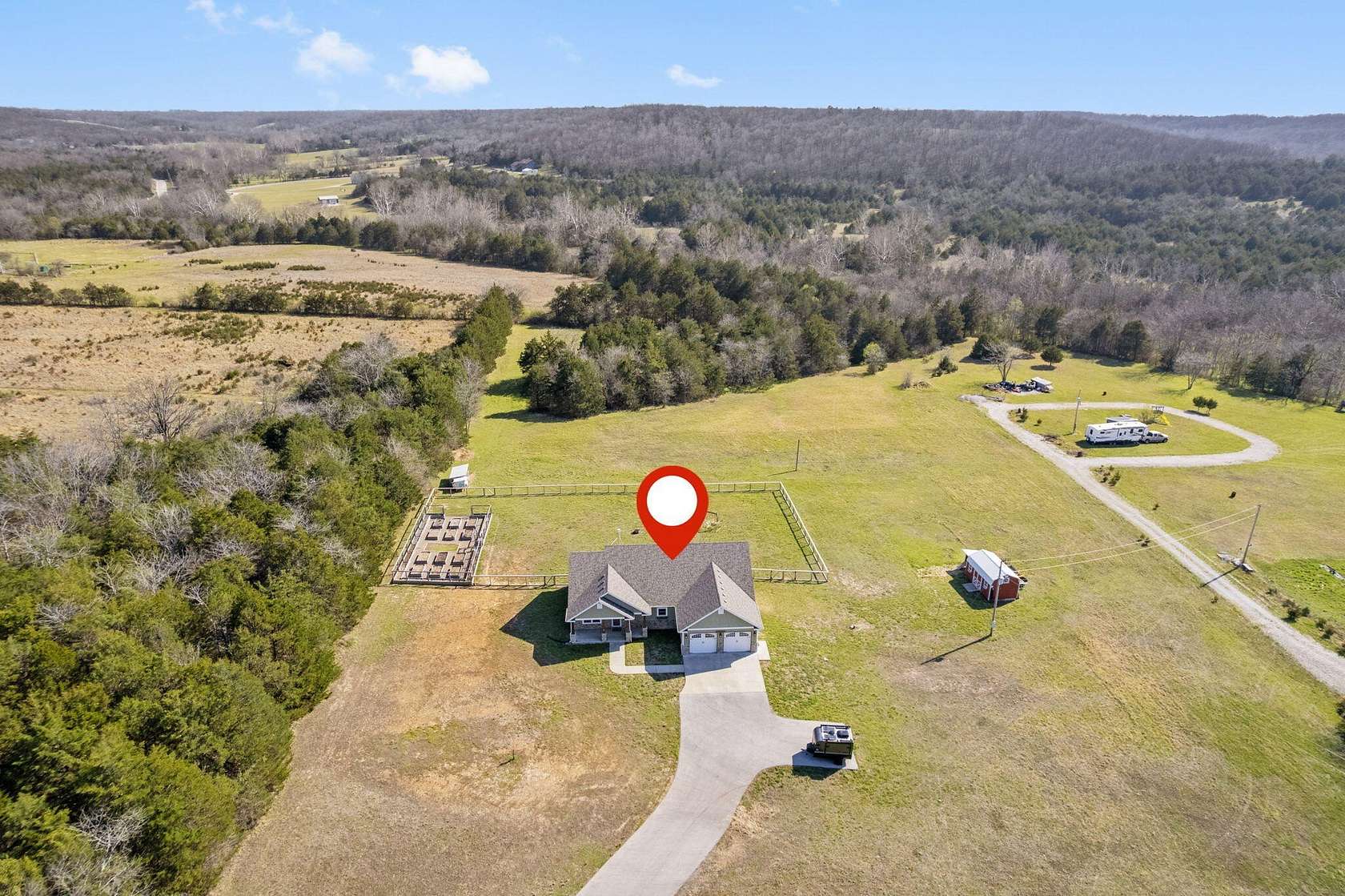 5.5 Acres of Land with Home for Sale in Fair Grove, Missouri