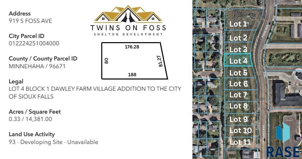 0.33 Acres of Residential Land for Sale in Sioux Falls, South Dakota
