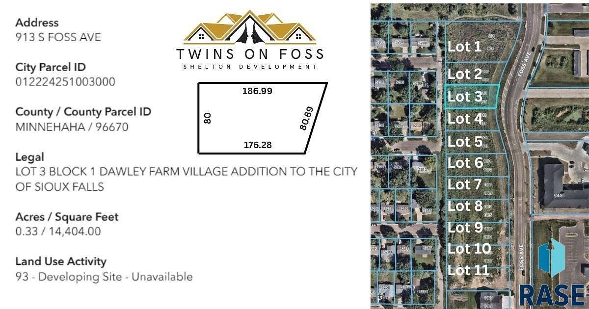 0.33 Acres of Residential Land for Sale in Sioux Falls, South Dakota