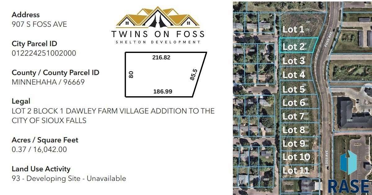 0.37 Acres of Residential Land for Sale in Sioux Falls, South Dakota