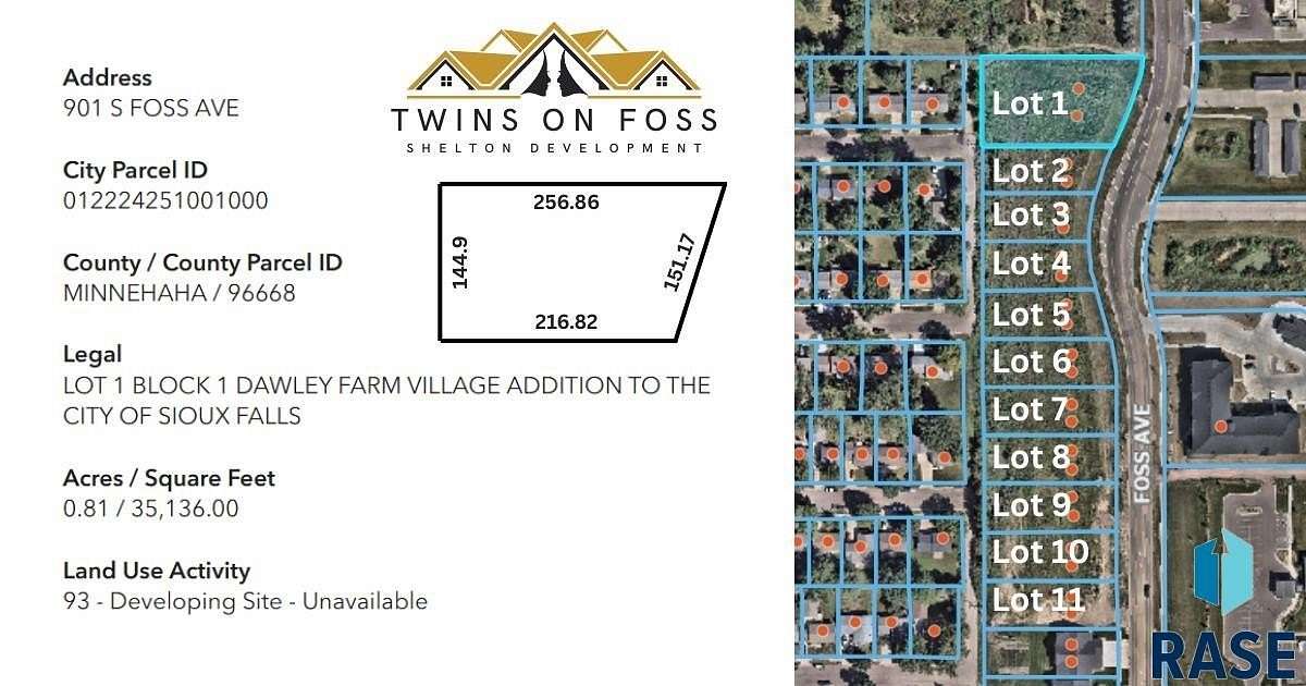 0.8 Acres of Residential Land for Sale in Sioux Falls, South Dakota