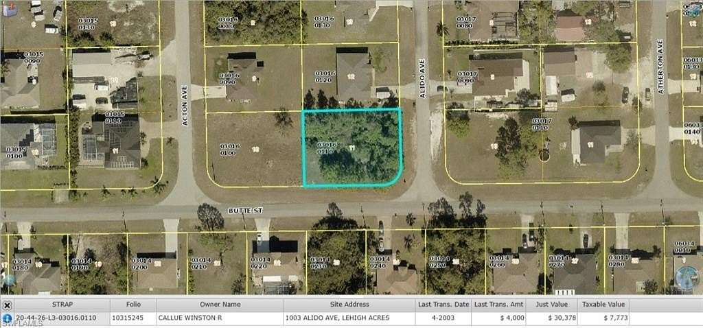 0.3 Acres of Residential Land for Sale in Lehigh Acres, Florida