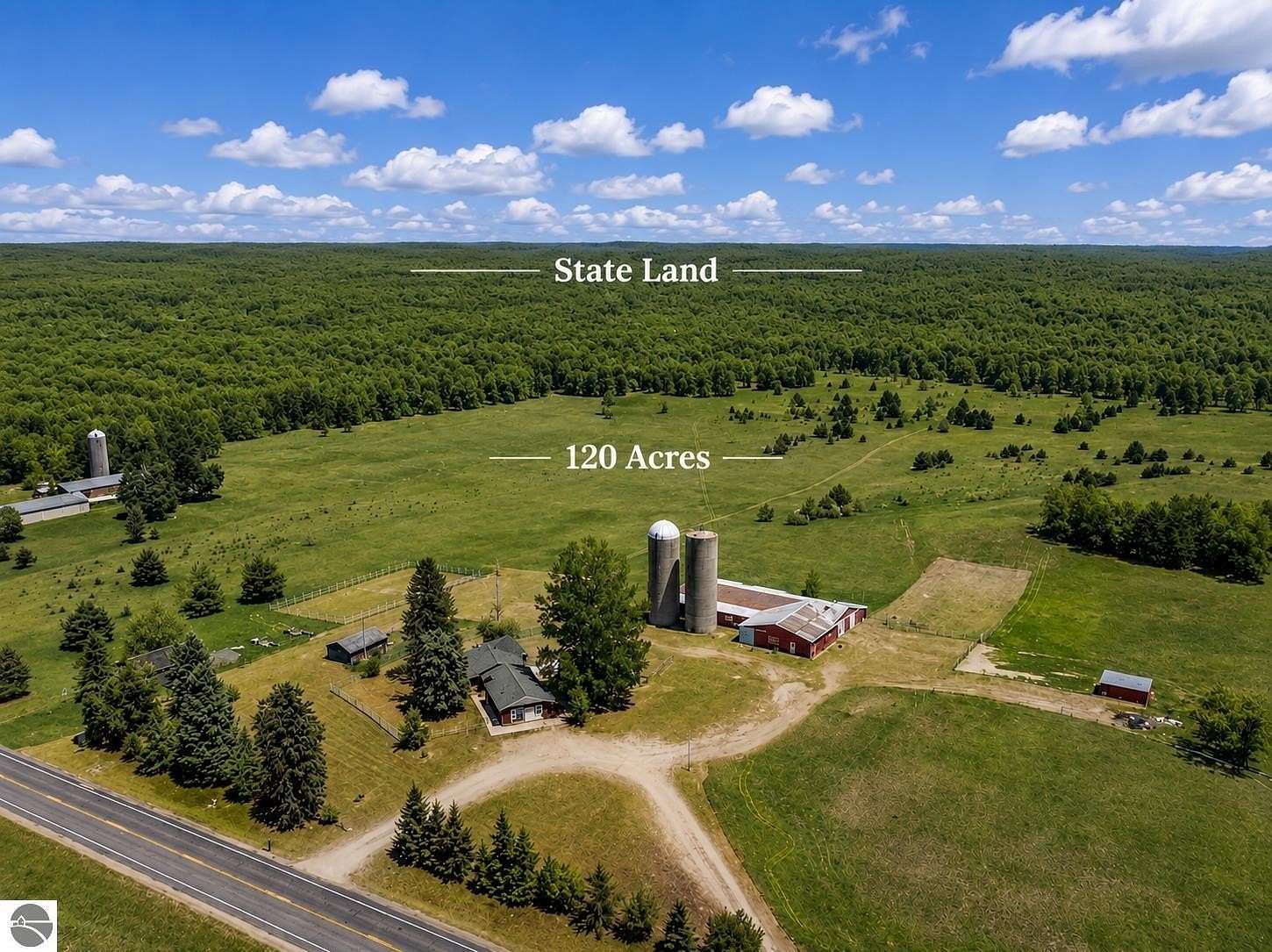 120 Acres of Land with Home for Sale in Cadillac, Michigan