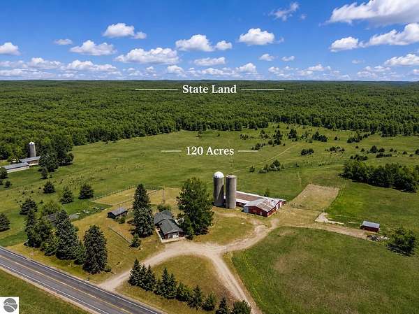 120 Acres of Land with Home for Sale in Cadillac, Michigan