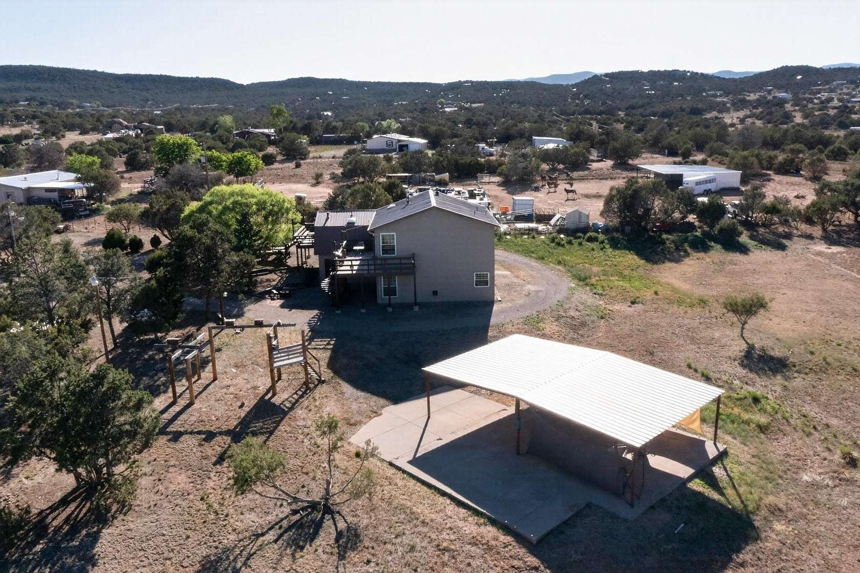 5 Acres of Land with Home for Sale in Tijeras, New Mexico