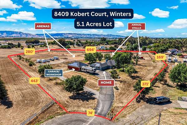 5.1 Acres of Land with Home for Sale in Winters, California