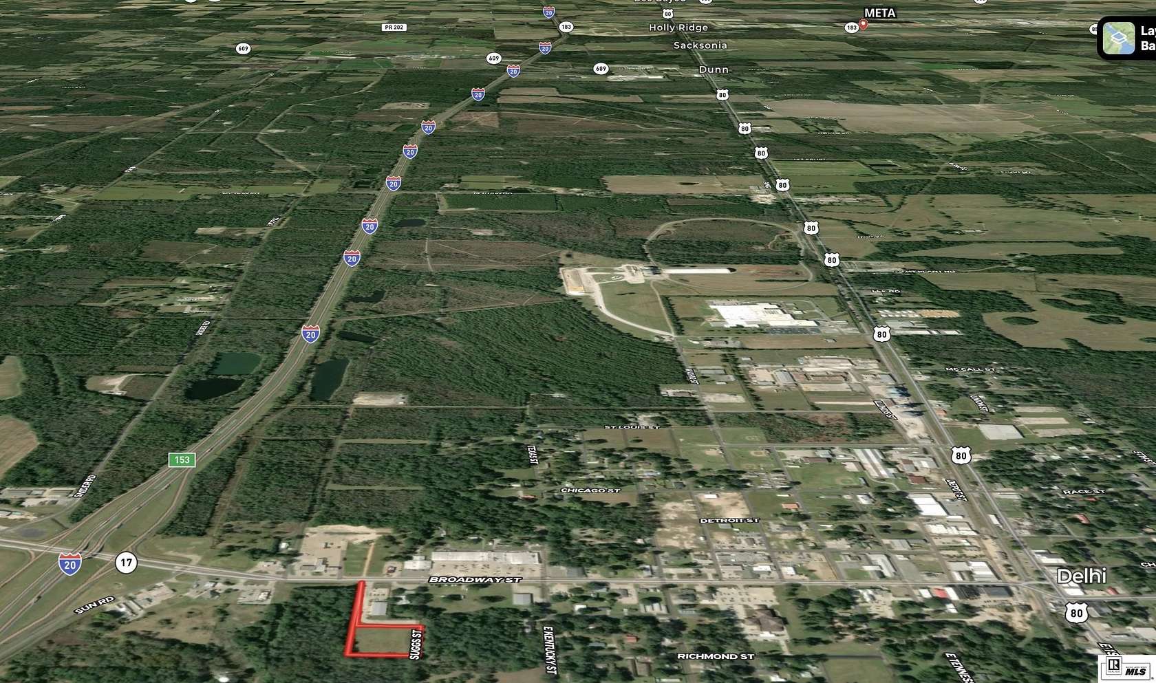 3.6 Acres of Commercial Land for Sale in Delhi, Louisiana