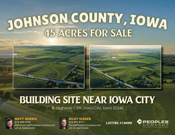 45 Acres of Land for Sale in Iowa City, Iowa