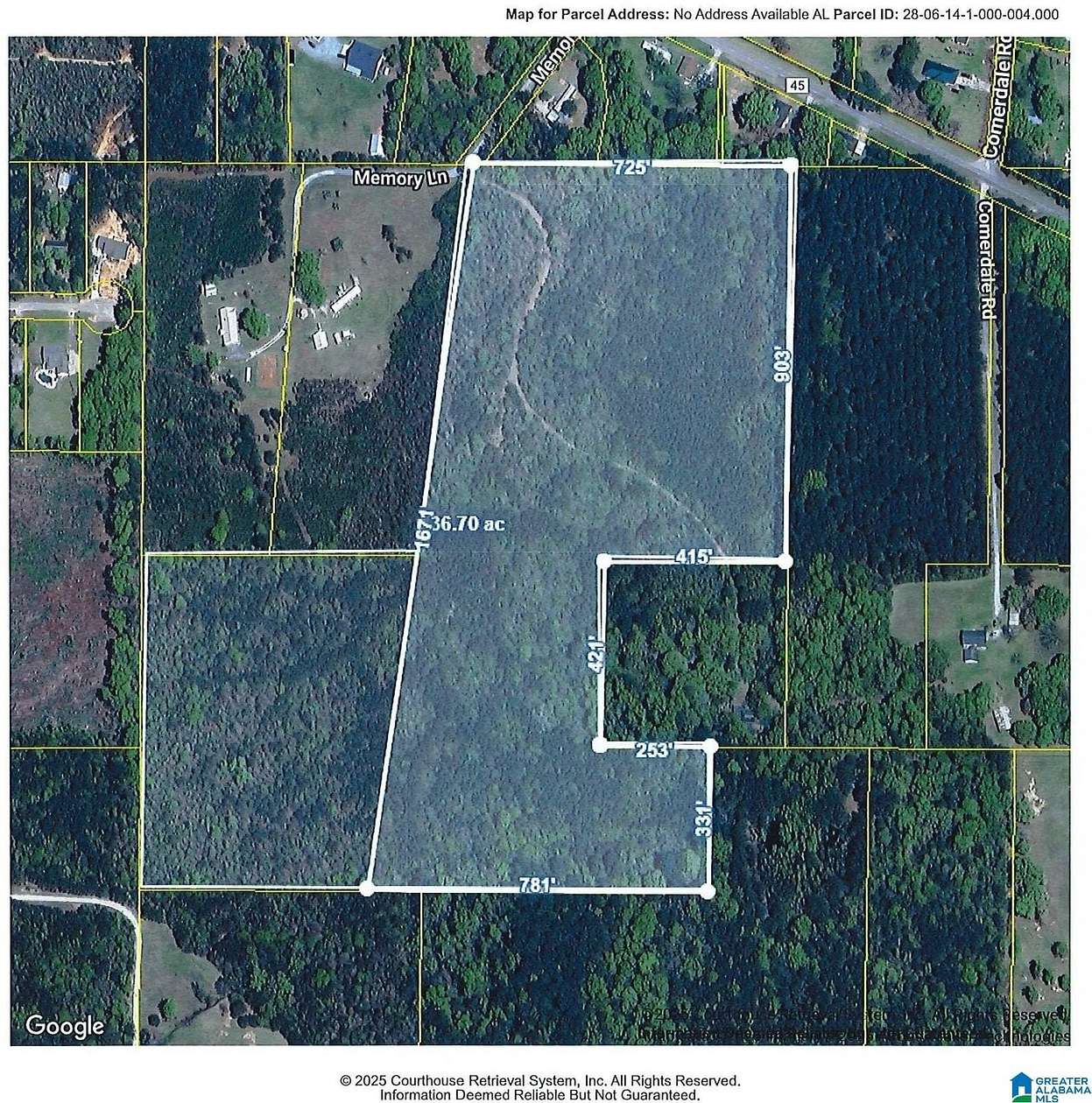 36.6 Acres of Land for Sale in Sylacauga, Alabama