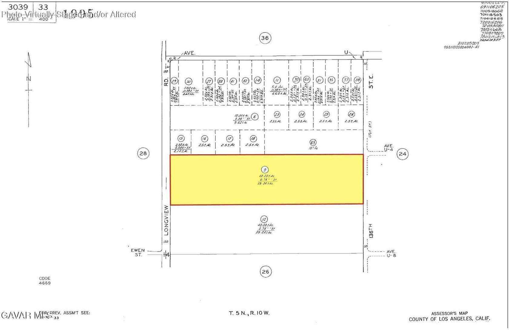 39 Acres of Agricultural Land for Sale in Pearblossom, California