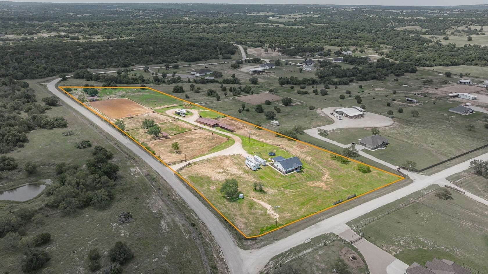 9.14 Acres of Land with Home for Sale in Stephenville, Texas