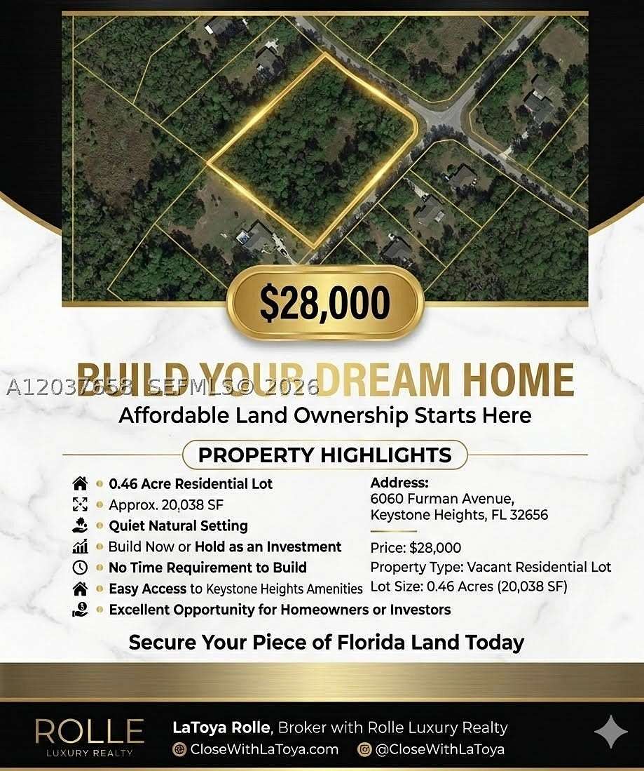 0.46 Acres of Residential Land for Sale in Keystone Heights, Florida
