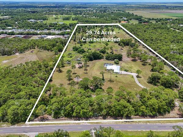 29.7 Acres of Agricultural Land with Home for Sale in Fort Pierce, Florida