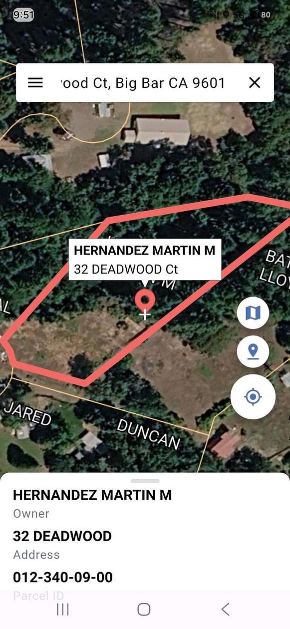 1.2 Acres of Residential Land for Sale in Big Bar, California