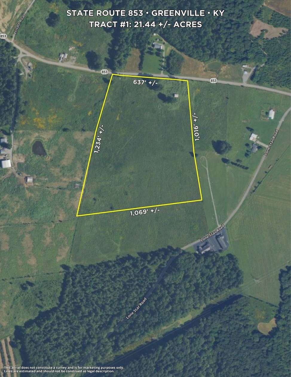 21.4 Acres of Land for Sale in Greenville, Kentucky