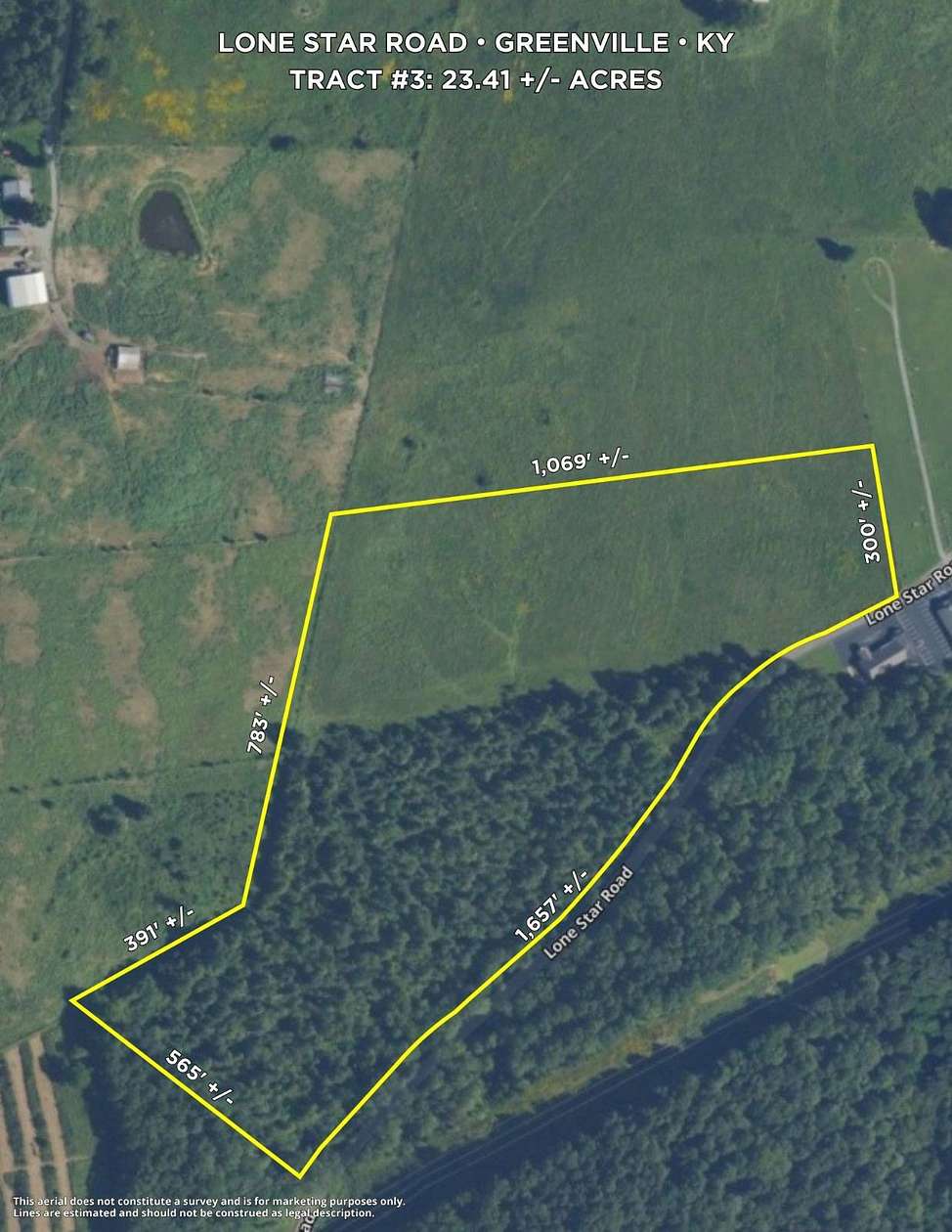 23.4 Acres of Recreational & Residential Land for Sale in Greenville, Kentucky