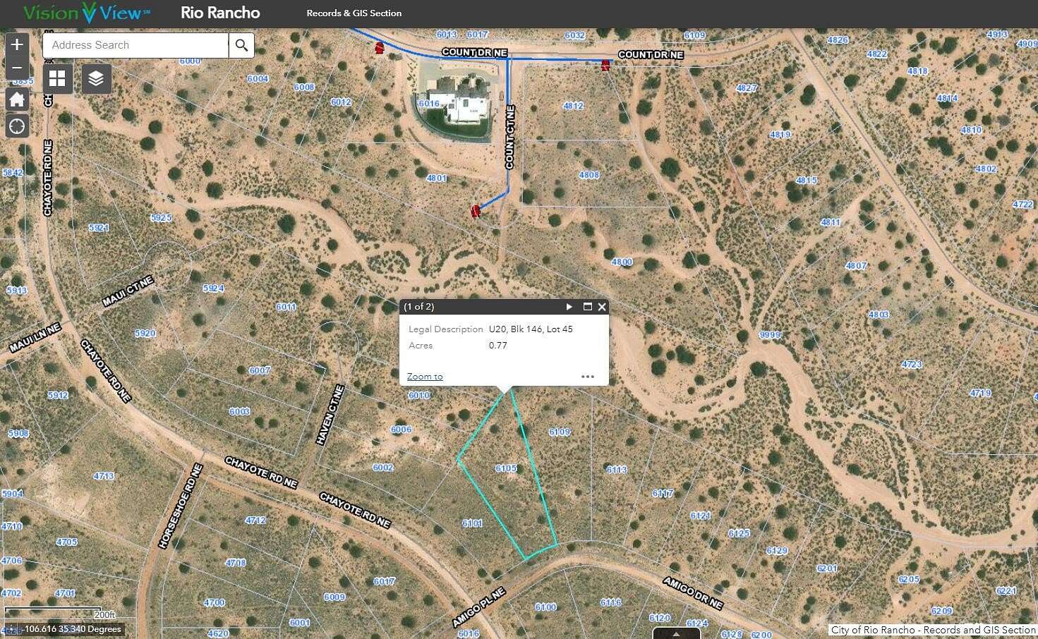 0.76 Acres of Residential Land for Sale in Rio Rancho, New Mexico