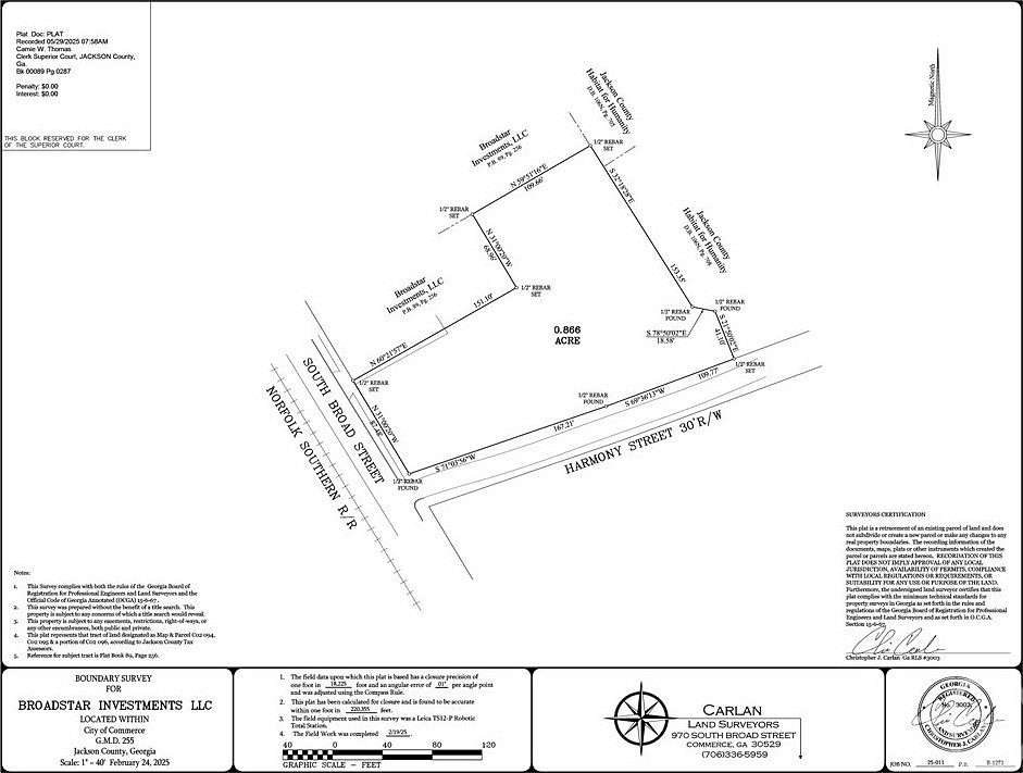 0.86 Acres of Commercial Land for Sale in Commerce, Georgia