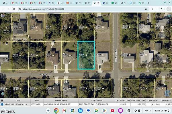 0.25 Acres of Residential Land for Sale in Lehigh Acres, Florida
