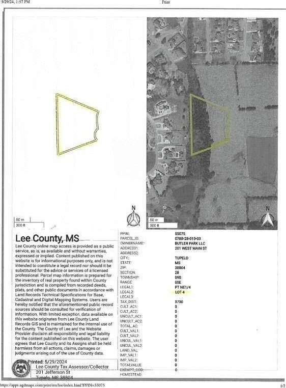4 Acres of Residential Land for Sale in Tupelo, Mississippi