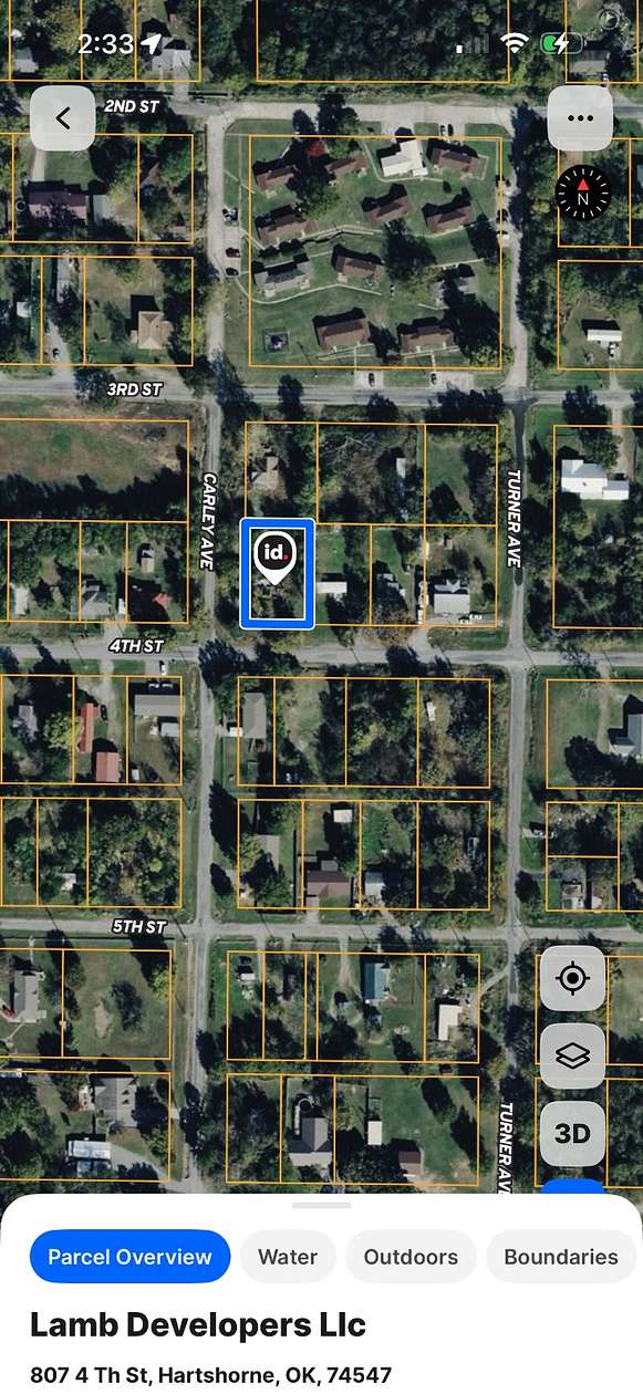0.29 Acres of Residential Land for Sale in Hartshorne, Oklahoma