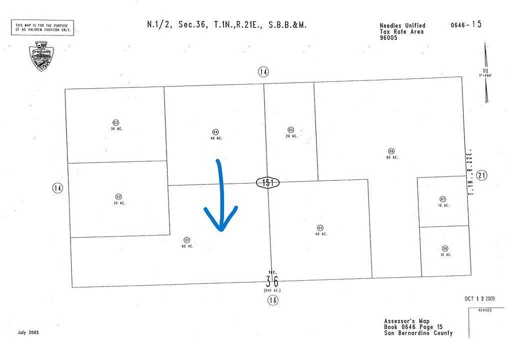 60 Acres of Land for Sale in Needles, California