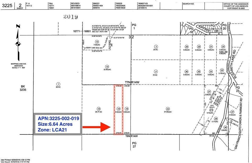 6.64 Acres of Land for Sale in Leona Valley, California