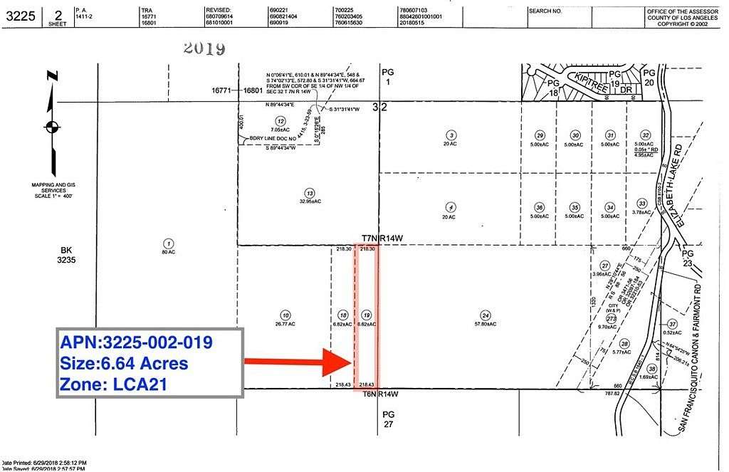 6.64 Acres of Land for Sale in Leona Valley, California