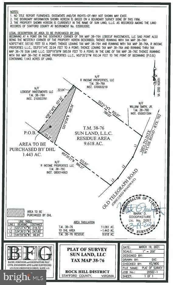 9.62 Acres of Land for Sale in Stafford, Virginia