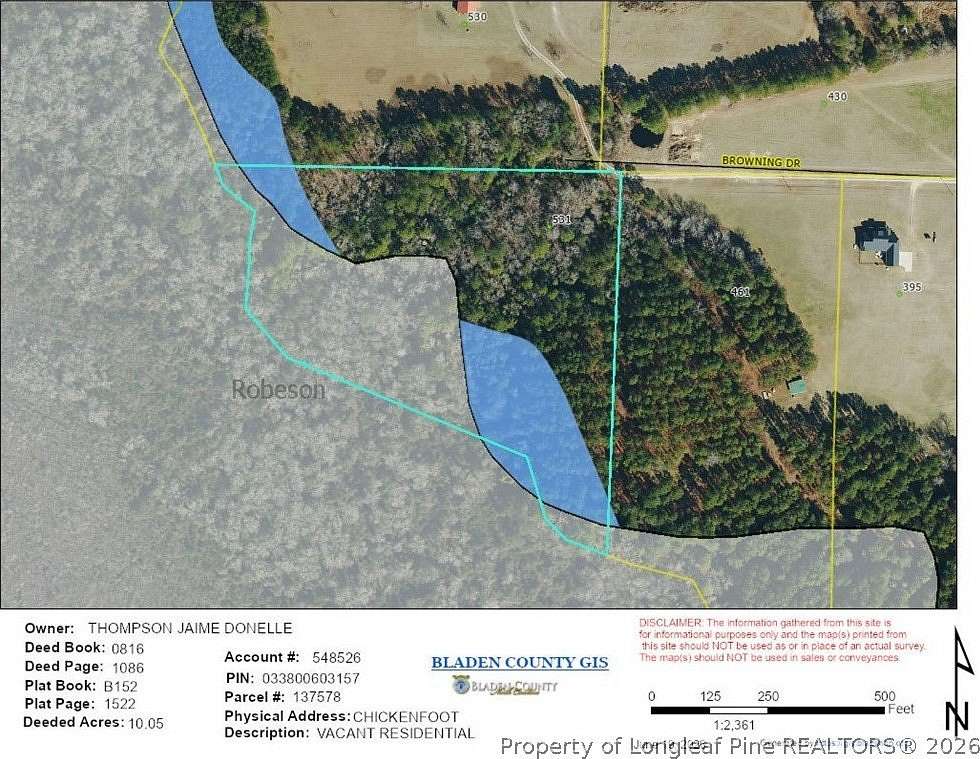 10 Acres of Land for Sale in St. Pauls, North Carolina
