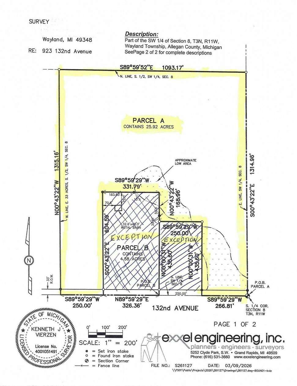 26 Acres of Land for Sale in Wayland, Michigan