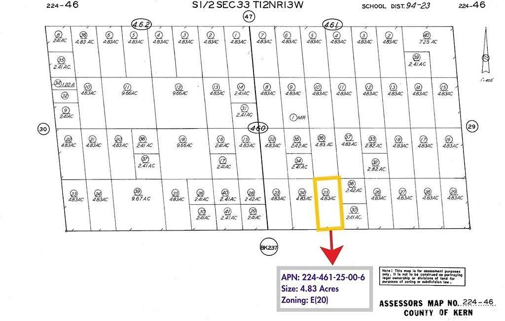 4.83 Acres of Residential Land for Sale in Mojave, California