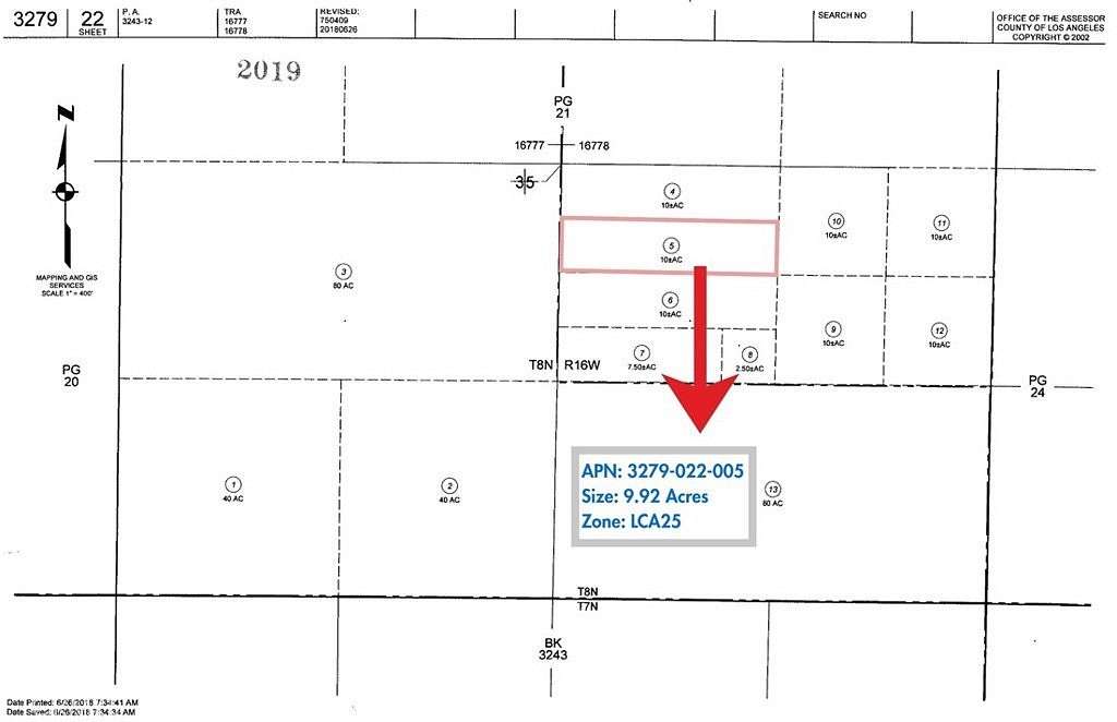10 Acres of Land for Sale in Lake Hughes, California