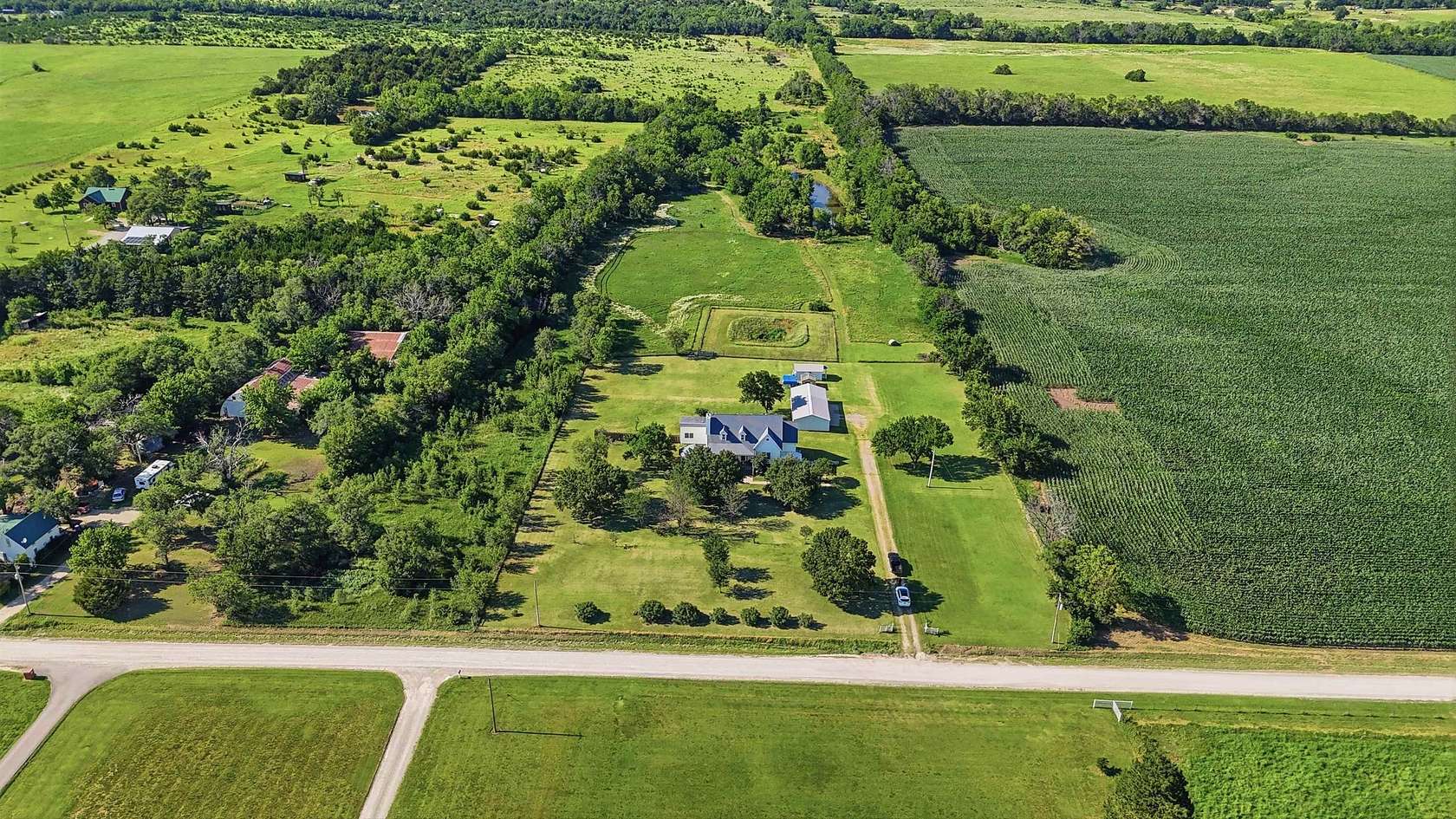 9.8 Acres of Land with Home for Sale in El Dorado, Kansas