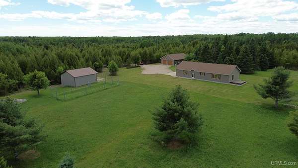 80 Acres of Recreational Land with Home for Sale in Gould City, Michigan