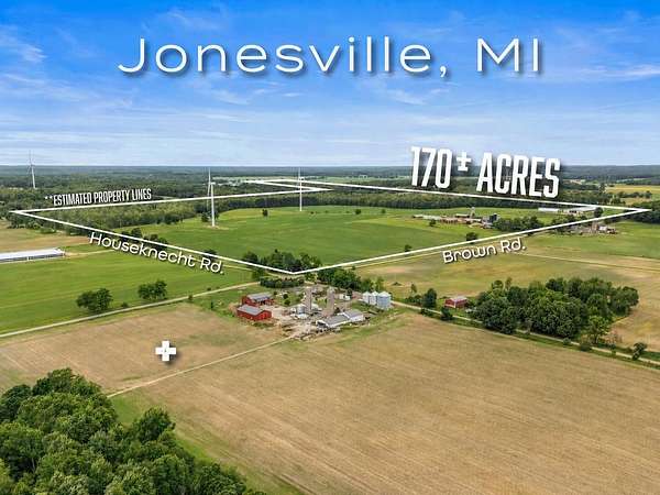170 Acres of Land with Home for Sale in Jonesville, Michigan