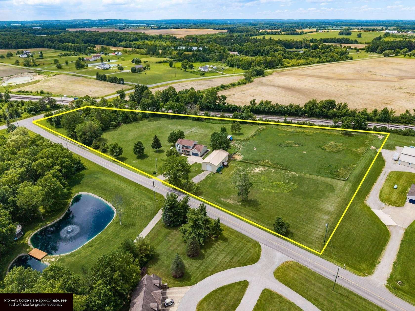 6.6 Acres of Land with Home for Sale in Marysville, Ohio