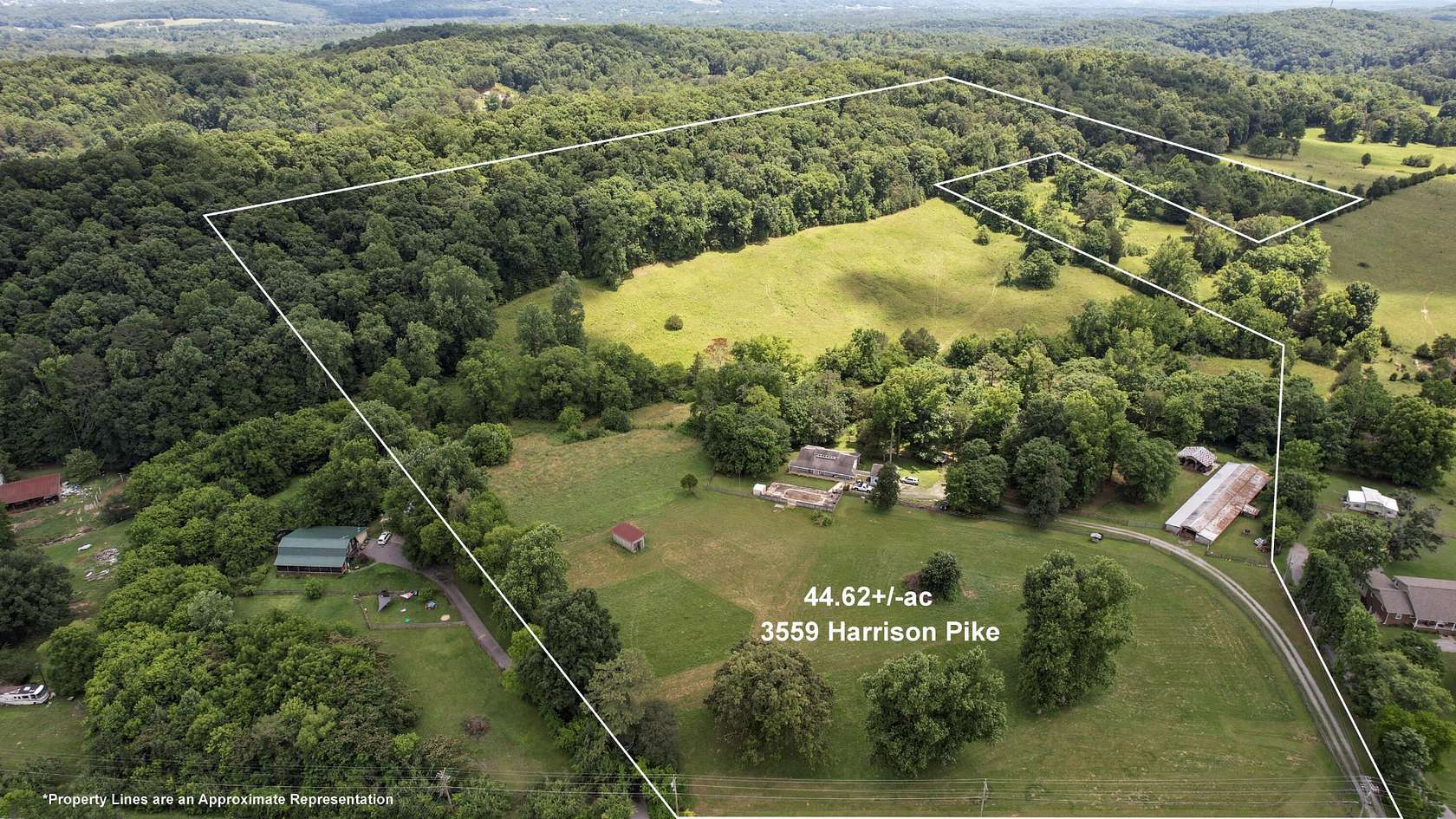 44.6 Acres of Agricultural Land with Home for Auction in Cleveland, Tennessee