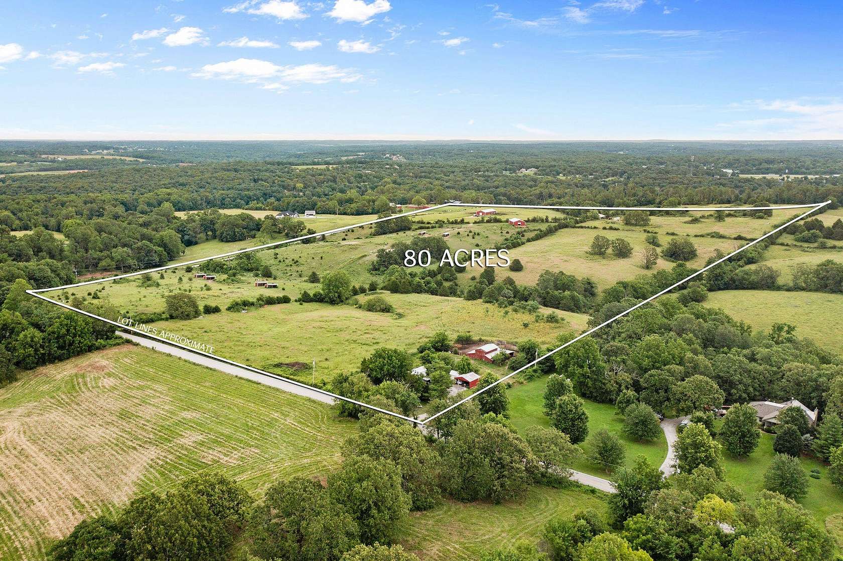 80 Acres of Agricultural & Residential Land for Sale in Springfield, Missouri