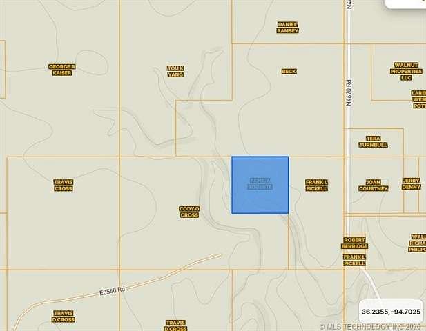 10 Acres of Land for Sale in Colcord, Oklahoma