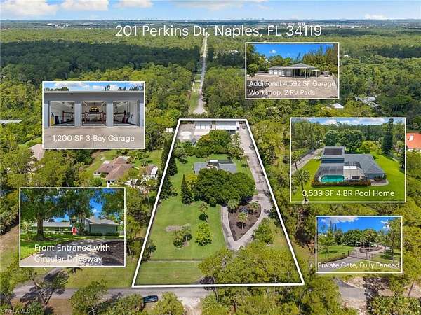 2.25 Acres of Land with Home for Sale in Naples, Florida