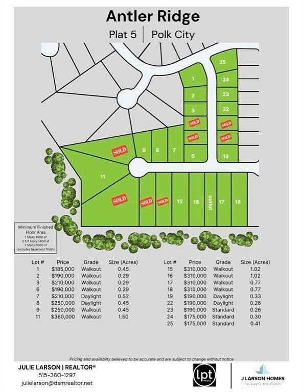 0.26 Acres of Residential Land for Sale in Polk City, Iowa