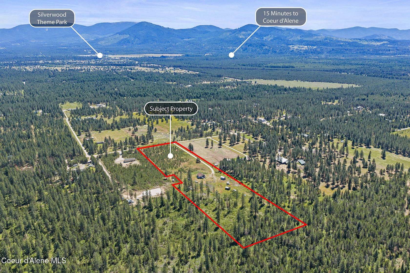 9.83 Acres of Land with Home for Sale in Athol, Idaho