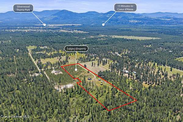 9.83 Acres of Land with Home for Sale in Athol, Idaho