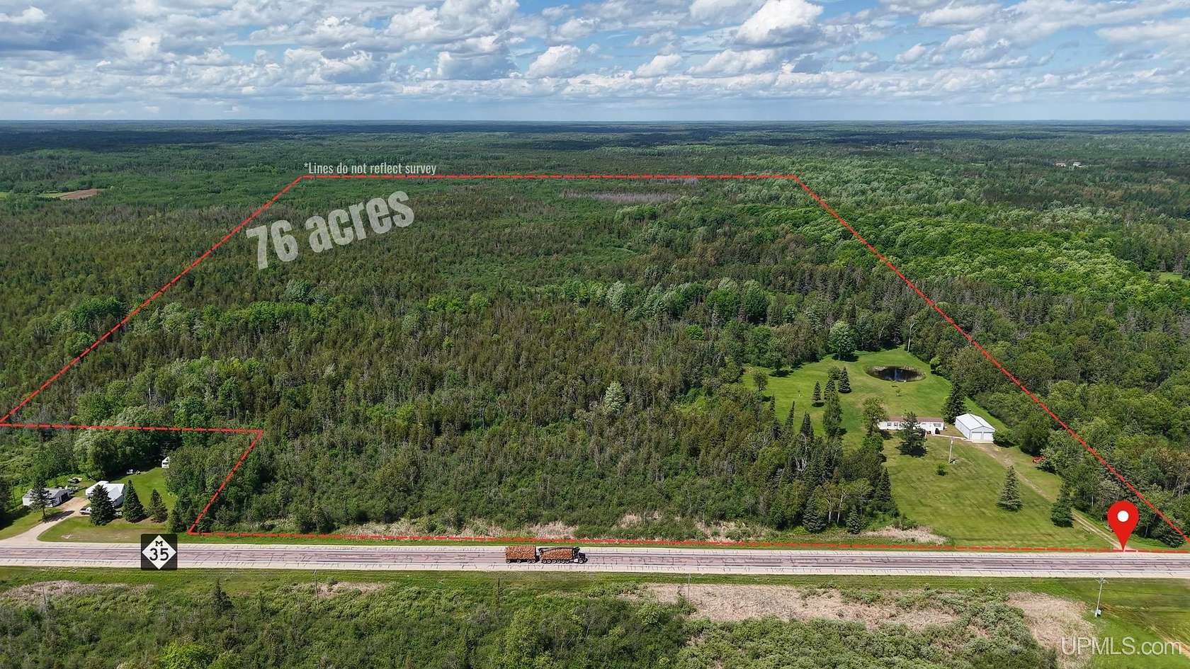 76.6 Acres of Recreational Land with Home for Sale in Perkins, Michigan